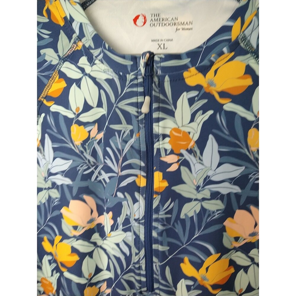 The American Outdoorsman Women's XL Large Long Sleeve floral  Half Zip pullover - Picture 4 of 9
